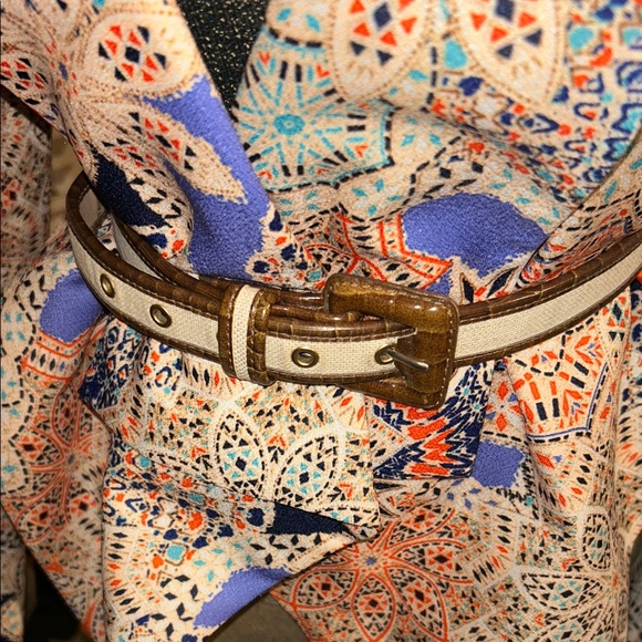 Ark & Co. Women's Multicolor Patterned Jacket (Belt included) - Picture 9 of 10